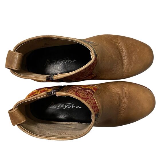 Teysha Handmade Guatemalan Leather Textile Embroidered Ankle Boot Guatemala 8.5 - Picture 7 of 9